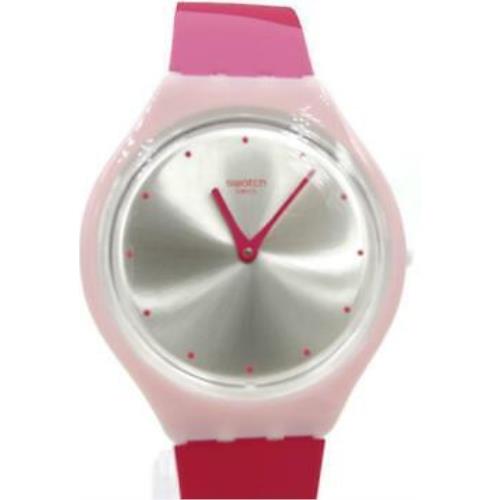 Swatch Skin Irony Skinset Silicone Multi-color Women Watch 36mm SVOP101 - Face: Sun-brushed silver, Dial: Sun-brushed silver, Band: