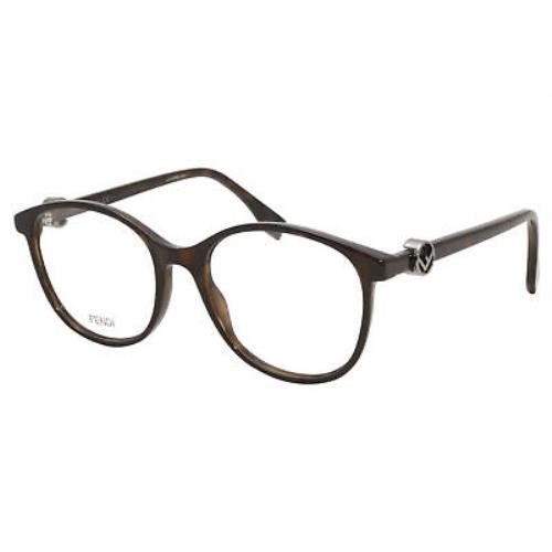 Fendi FF0299 086 Eyeglasses Frame Women`s Dark Havana Fullrim Optical Frame 51mm