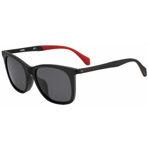 Hugo Boss 1100/F/S 003 Unisex Matte Black Sunglasses Grey Lens