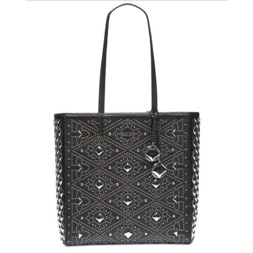 Calvin Klein North South Tote Large Embellishment Black Silver Leather