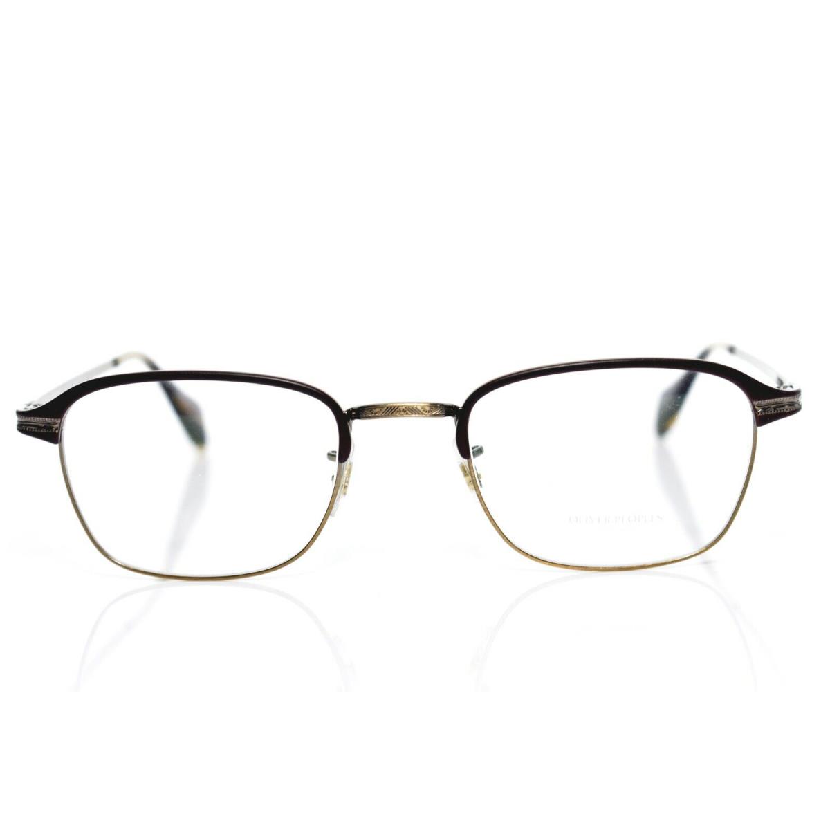 Oliver Peoples Eyeglasses Saxton 5195 48-20-140 Dark Brown Antique Gold