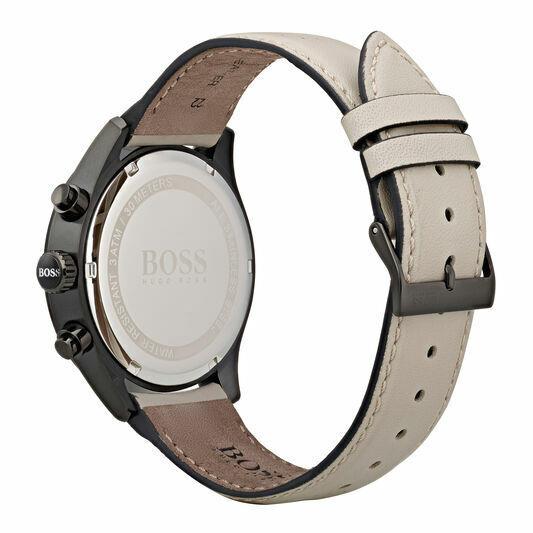 Hugo Boss Men Grand Prix Leather Black Tone Chronograph Watch 1513562 - Hugo Boss watch 055245766884 | Fash Brands