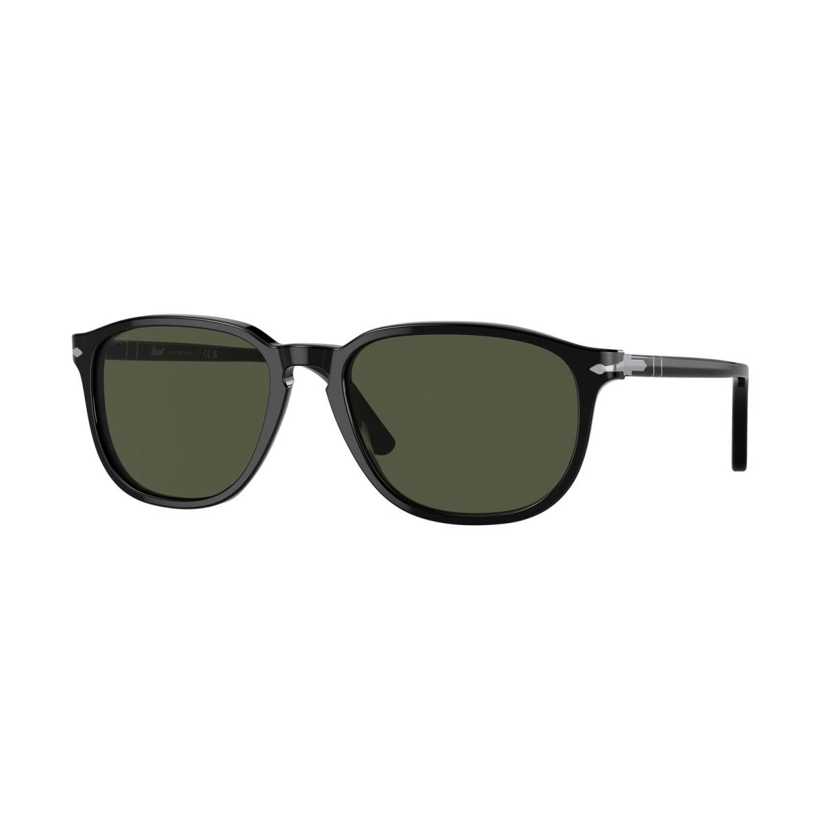 Persol Po3019s Square Sunglasses 55 mm Black/crystal Green
