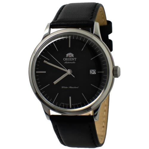 Orient Bambino Version 3 FAC0000DB0 Automatic Leather Band Men`s Watch - Black, Dial: Black, Band: Black