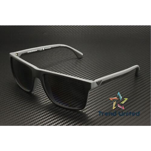 Emporio Armani EA4033 5229T3 Black Grey Polarized Grey Grd 56mm Men`s Sunglasses