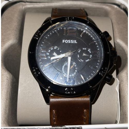 Fossil BQ7015 Mens Modern Century Watch Brown Leather Band