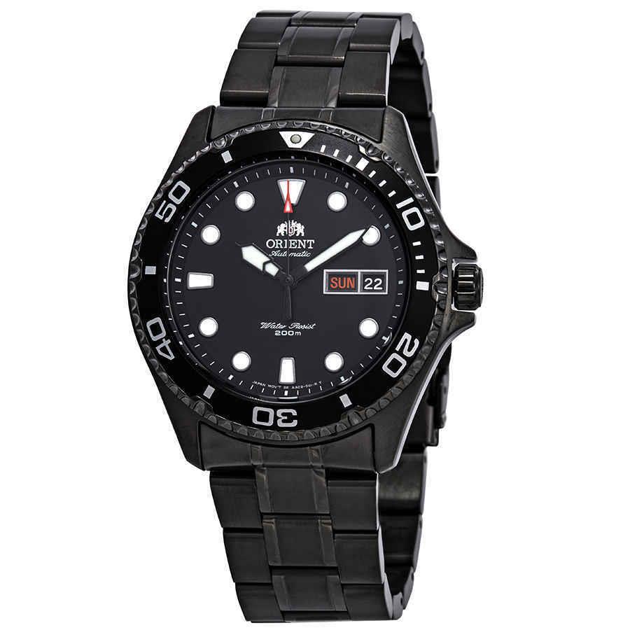 Orient Ray Raven II Automatic Black Dial Men`s Watch FAA02003B9 - Dial: Black, Band: Black, Bezel: Black