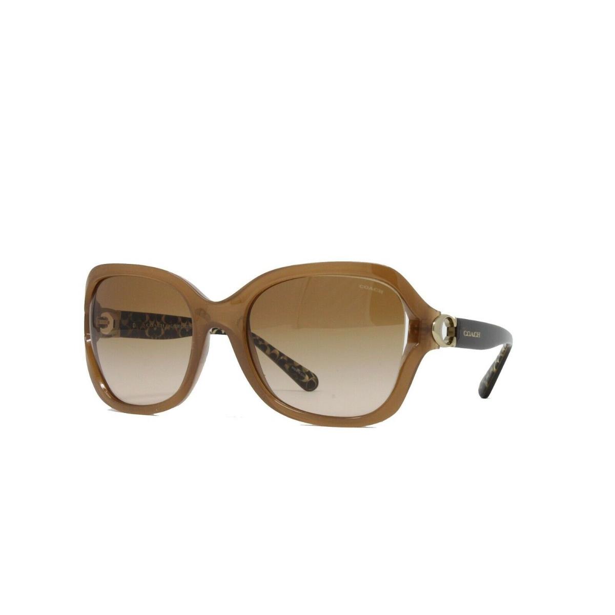 Coach Women`s Sunglasses Oversized C Logo Beige W/brown Gradient Lens