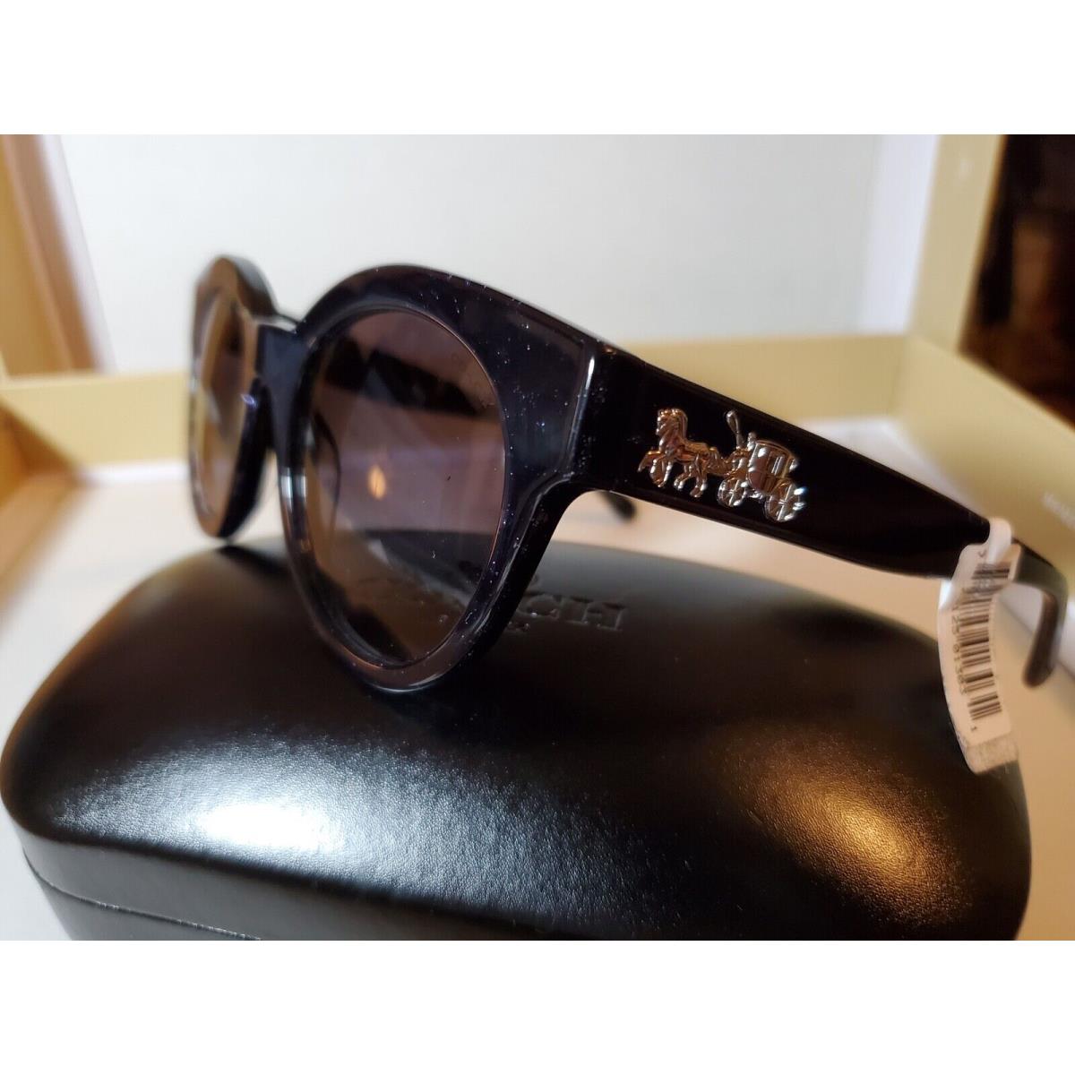 Coach Sunglasses HC 8265 55468G Blue Glitter Sig C Size: 51-23-140