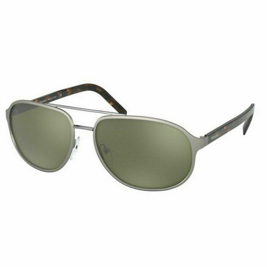 Prada Men`s PR 53XS 52372260 Gunmetal Aviator Pilot Sunglasses Eyewear