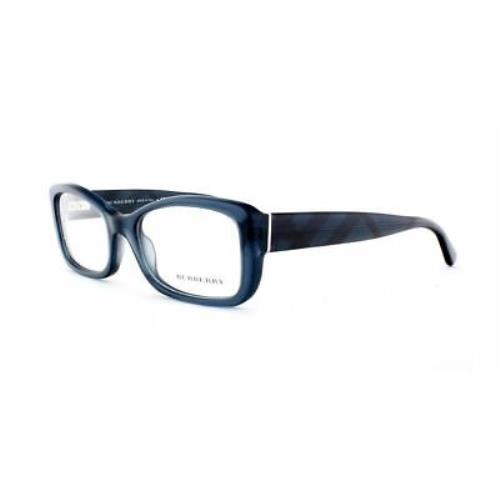 Burberry Womens Transparent Blue Rectangular Eyeglass Frames B2130 51mm