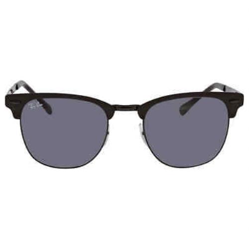 Ray Ban Clubmaster Metal Blue Classic Unisex Sunglasses RB3716 186/R5 51 - Frame: Black, Lens: Blue