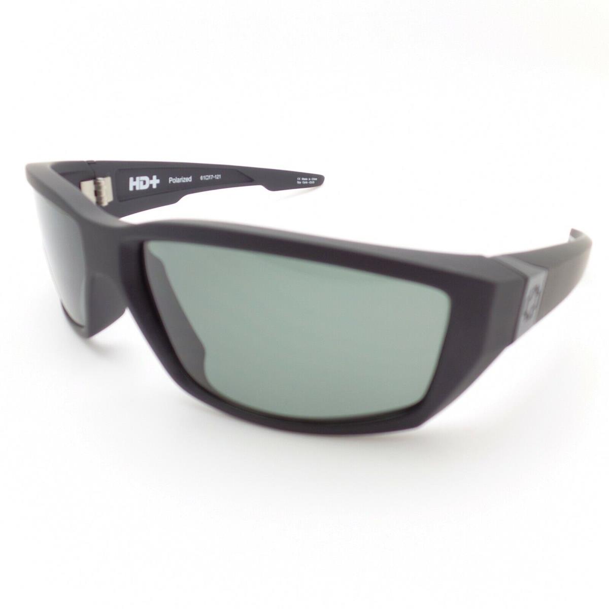 Spy Optics Dirty Mo Sosi Matte Black HD Grey Green Polarized Sunglasses - Matte Black Frame, Green Happy Grey Lens