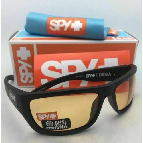 Spy Optic Safety Sunglasses Dega Matte Black Frame w/ Ansi Z87.1 Yellow Lens
