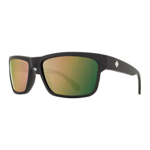 Spy Optics Frazier Soft Matte Black Sunglasses HD Plus Rose Polarized with Green