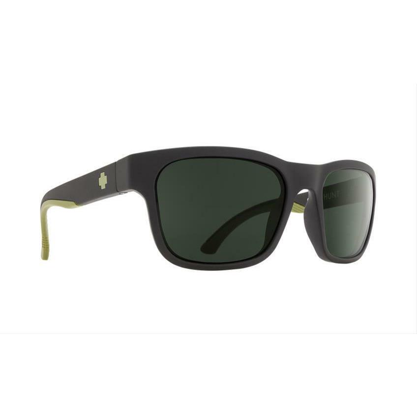 Spy Optics Hunt Matte Black Olive Sunglasses Happy Gray Green Polarized