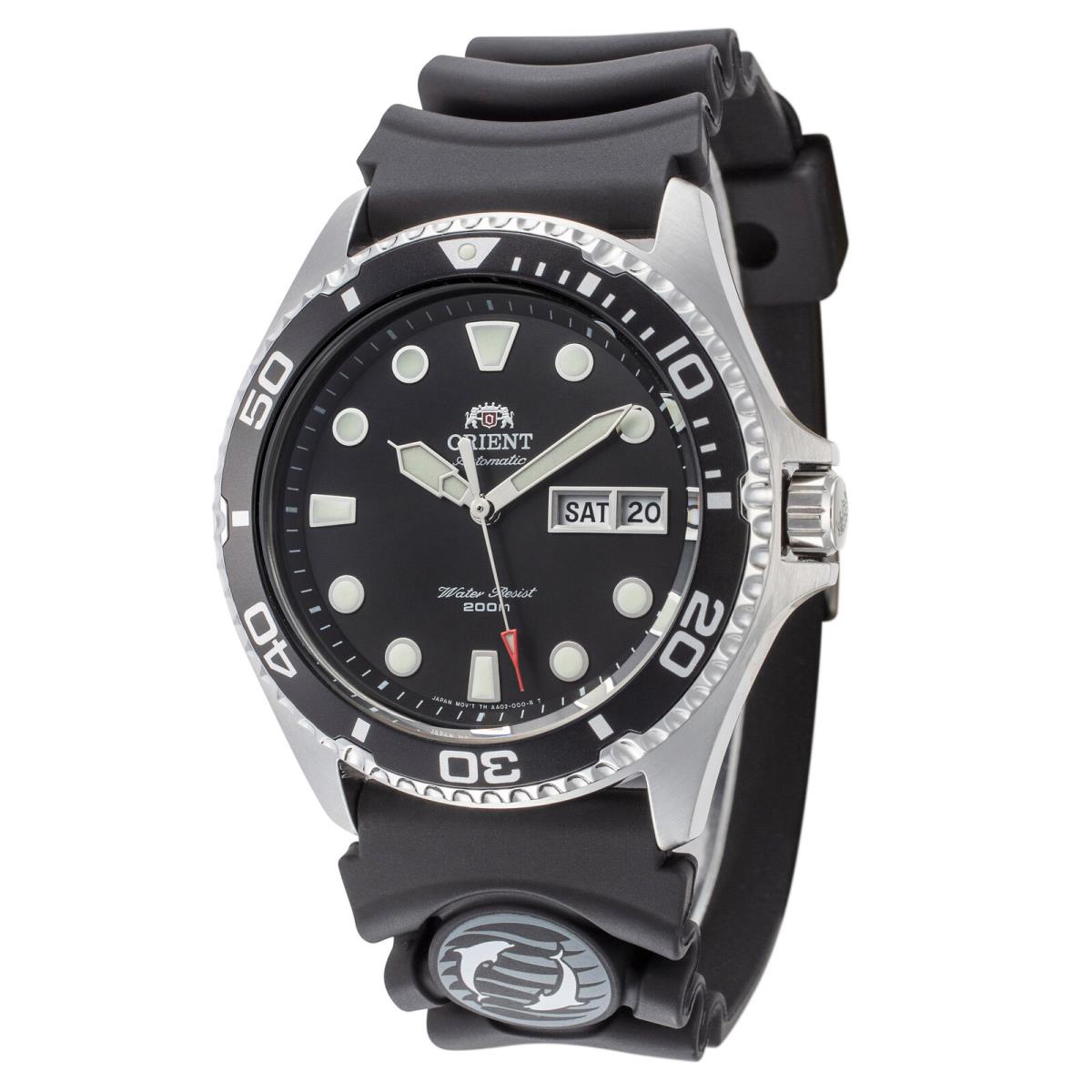 Orient Men`s FAA02007B9 Sport Mako 2 42mm Automatic Watch - Dial: Black, Band: Black, Other Dial: Black