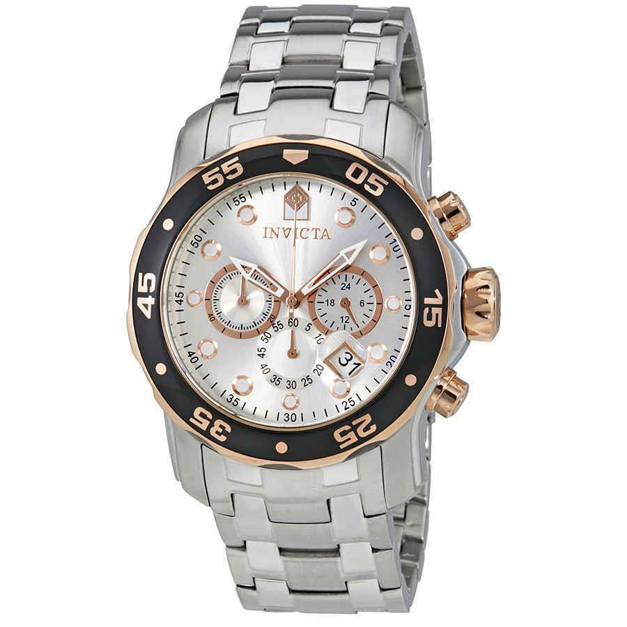 Invicta Pro Diver Chronograph Silver Dial l Men`s Watch 80037