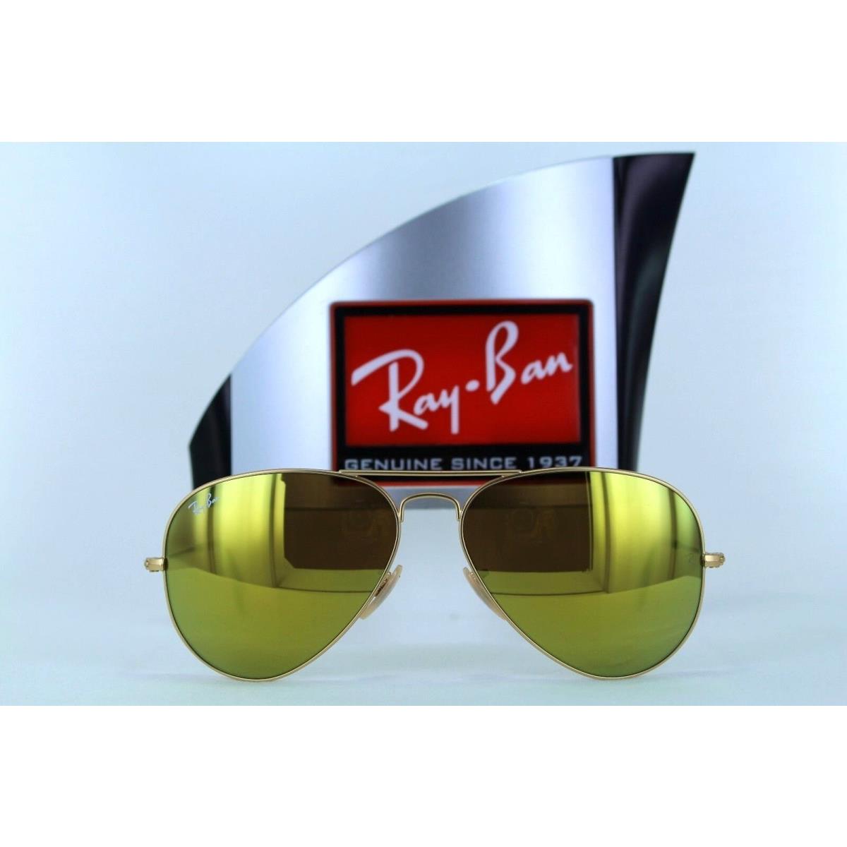 Ray-ban Aviator Metal RB3025 112/93 Gold Pilot Yellow Mirrored Flash Sunglasses - Frame: Gold, Lens: Yellow