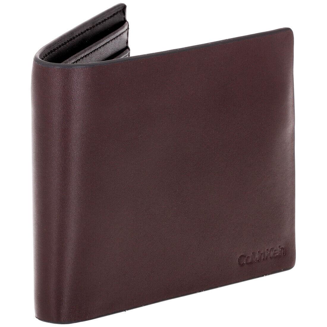 Calvin Klein Men`s Medium Brown Leather Bifold Wallets