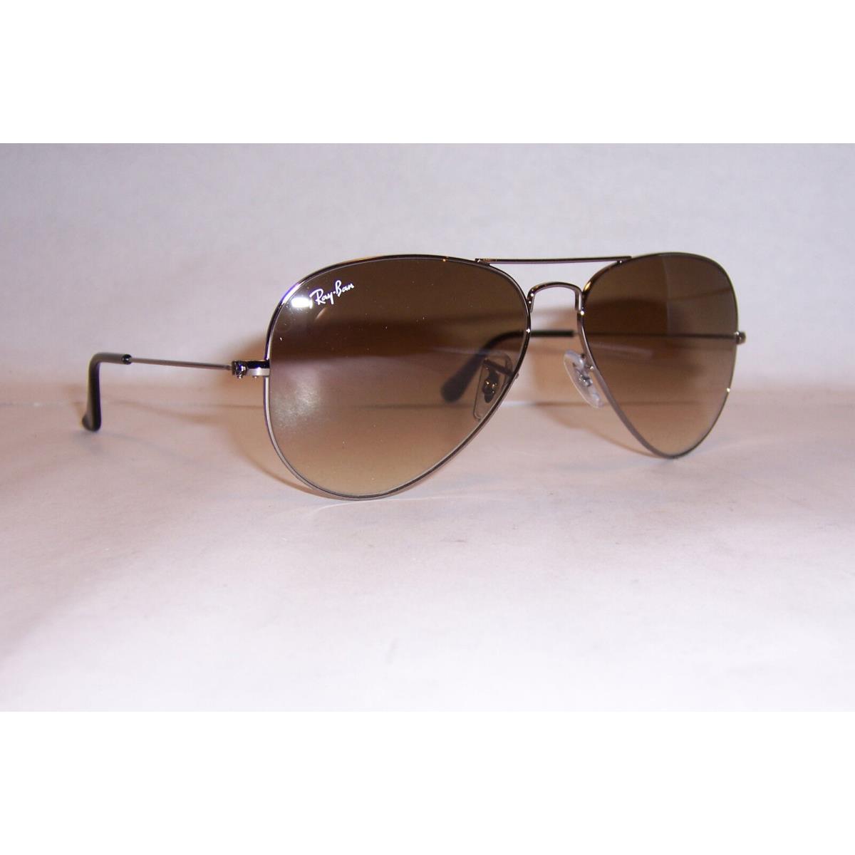 Ray Ban Aviator Sunglasses 3025 004/51 Gunmetal/brown 58MM