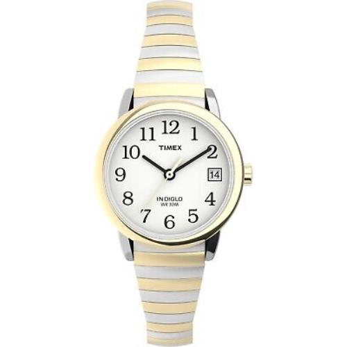 Timex TW2U79100 Women`s 2-Tone Expansion Watch Indiglo Date - Dial: White, Band: