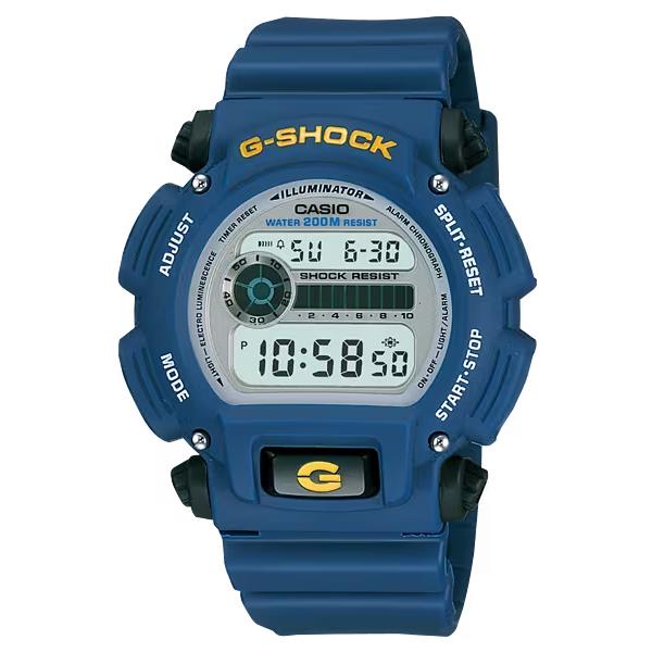 Casio DW9052-2V G-shock 200 Meter Watch Chronograph Resin Strap Alarm - Dial: Blue, Band: Blue