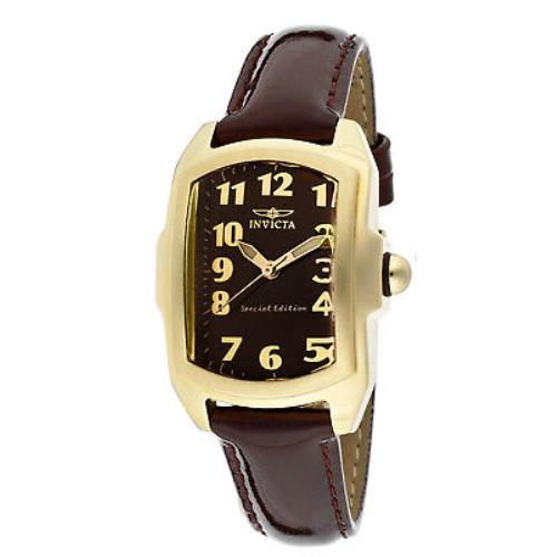 Invicta 12632 Lupah Brown Dial Brown Leather Strap Women`s Watch