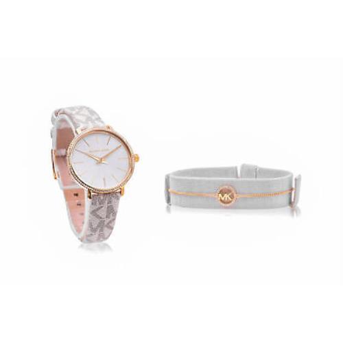 Michael Kors Pyper Two-hand Vanilla Pvc Ladies Watch and Bracelet MK1037 - Dial: White, Strap: White