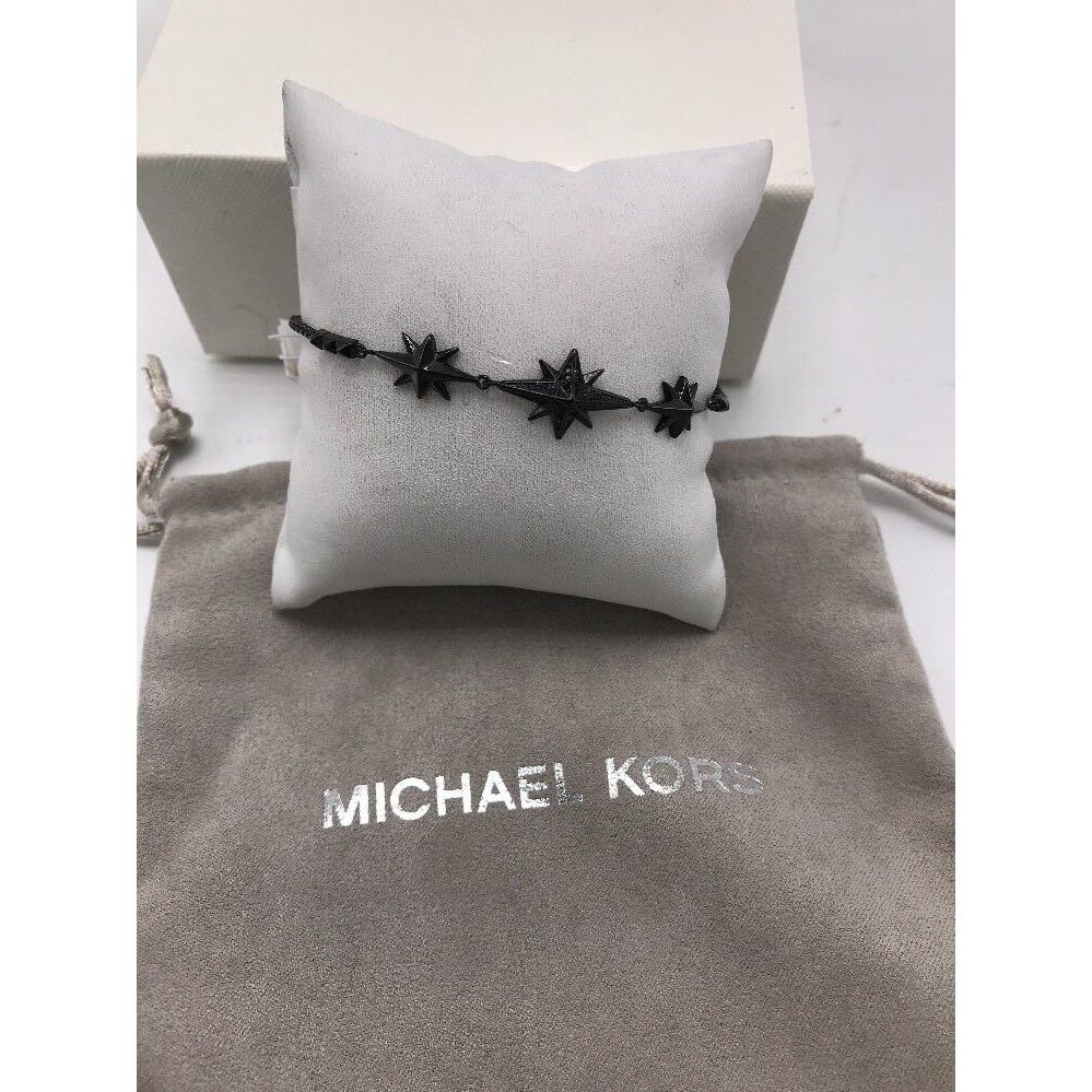 Michel Kors Black Ion Plated Starburst Pave Slider Bracelet M3