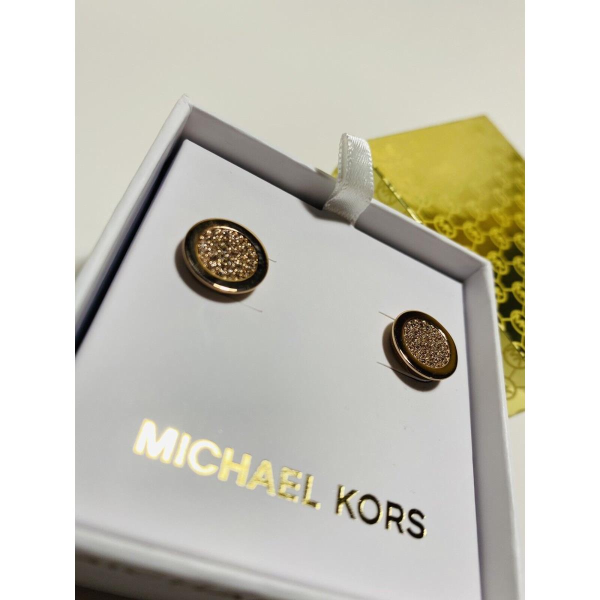 Michael Kors Rose Gold Lock Design Earrings Pair Ships Fast