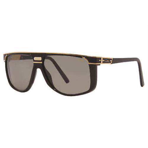 Cazal Legends 673 001 Sunglasses Men`s Black-gold/green Solid Lenses Pilot 61-mm - Frame: Black, Lens: Green