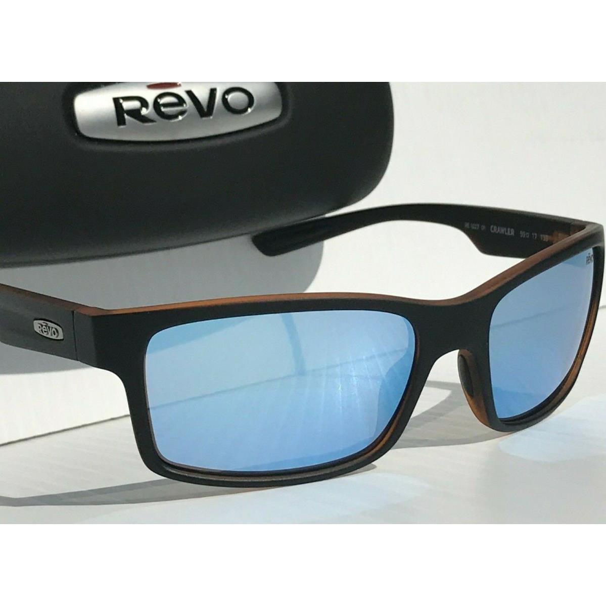 Revo sunglasses Crawler - Matte Black Tortoise Frame, Blue Water Mirrored Polarized Lens