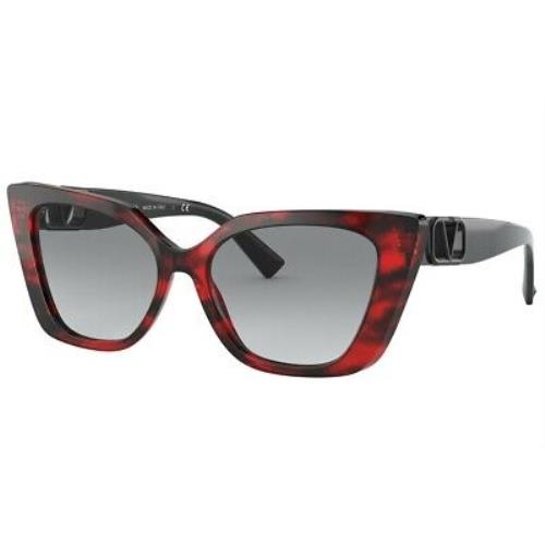 Valentino V Logo VA 4073 Red Havana/grey Shaded 5020/11 Sunglasses - Frame: Red, Lens: Gray