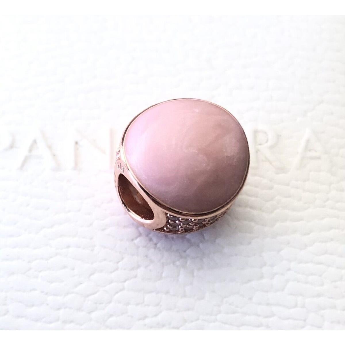 Pandora Rose Gold Pink Swirl Charm Cubic Zirconia 789306C01 +free Gift Box+tag