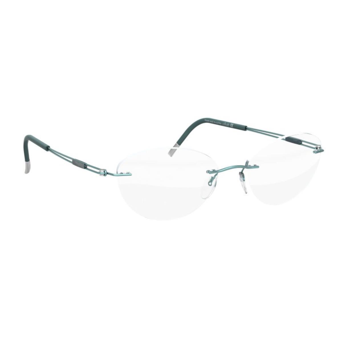 Silhouette 5521 Rimless Eyeglasses Titan Next Generation Titanium Frames Real Teal - 5040, Size: 52-17 140, Shape: FB