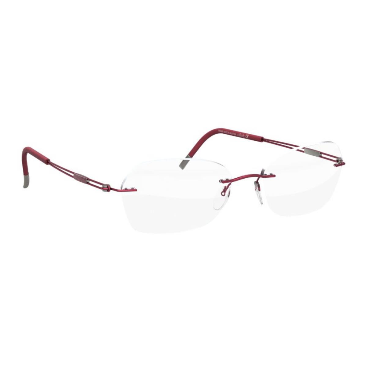 Silhouette 5521 Rimless Eyeglasses Titan Next Generation Titanium Frames Ruby Red - 3040, Size: 53-17 140, Shape: FC