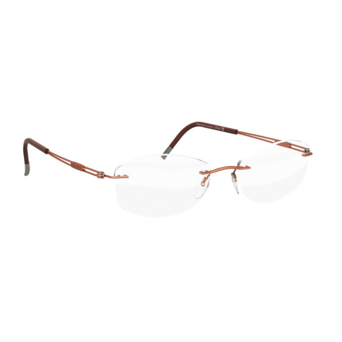 Silhouette 5521 Rimless Eyeglasses Titan Next Generation Titanium Frames Russet Orange - 2540, Size: 51-17 140, Shape: FD