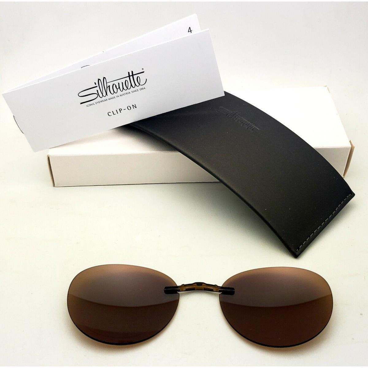 Silhouette Eyeglasses 5521 EP 5065 Titan Next Generation Brown Polarized Clip-on
