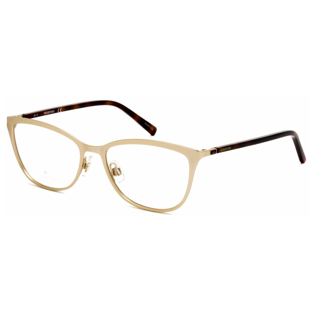 Swarovski Women`s Eyeglasses Gold Tone Cat-eye Full-rim Metal Frame SK5232 033