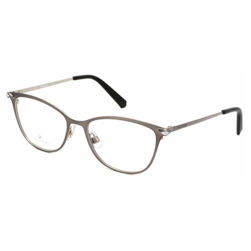 Swarovski Women`s Eyeglasses Grey Full-rim Cat-eye Metal Frame SK5246 001