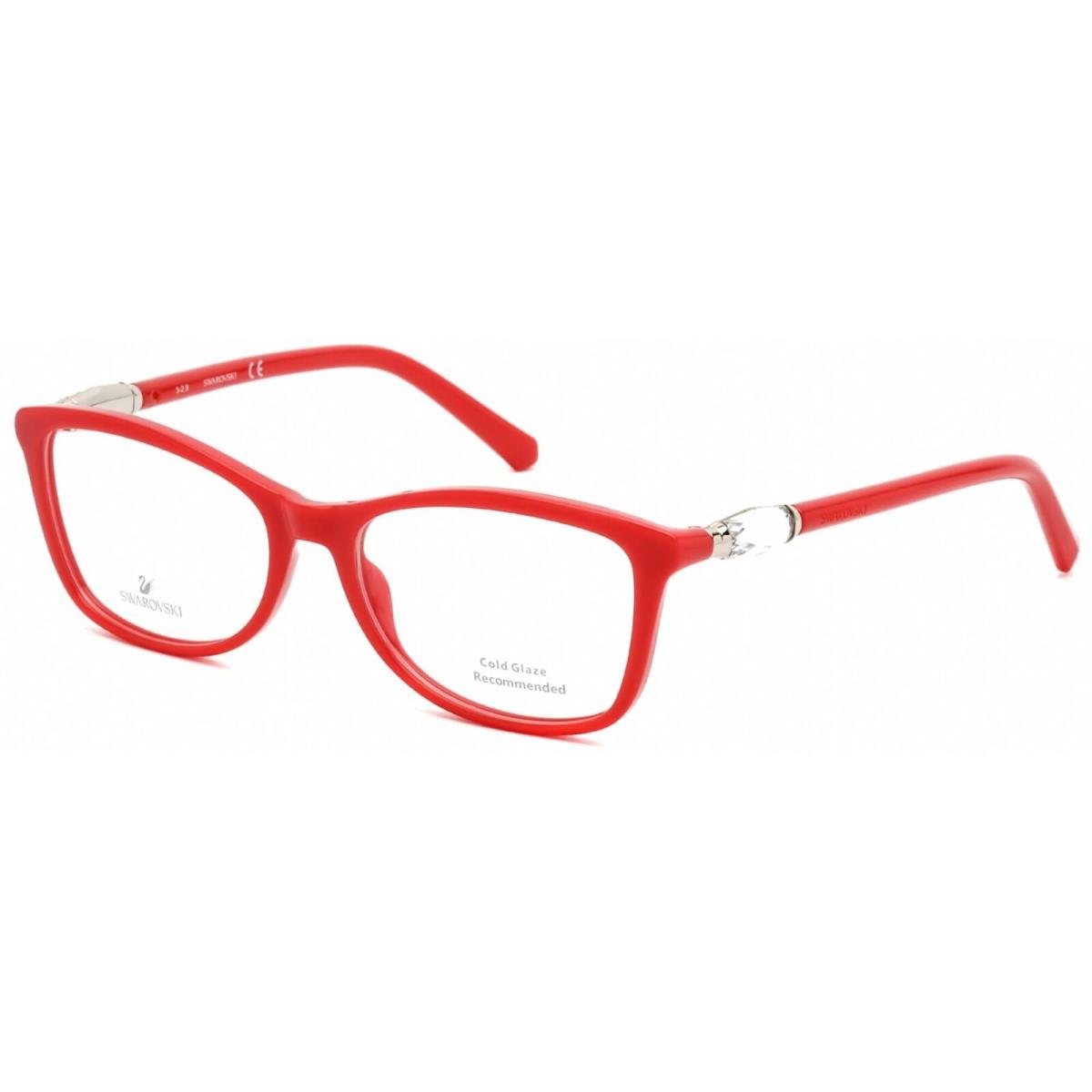 Swarovski Women`s Eyeglasses Shiny Red Cat Eye Plastic Full-rim Frame SK5336 066