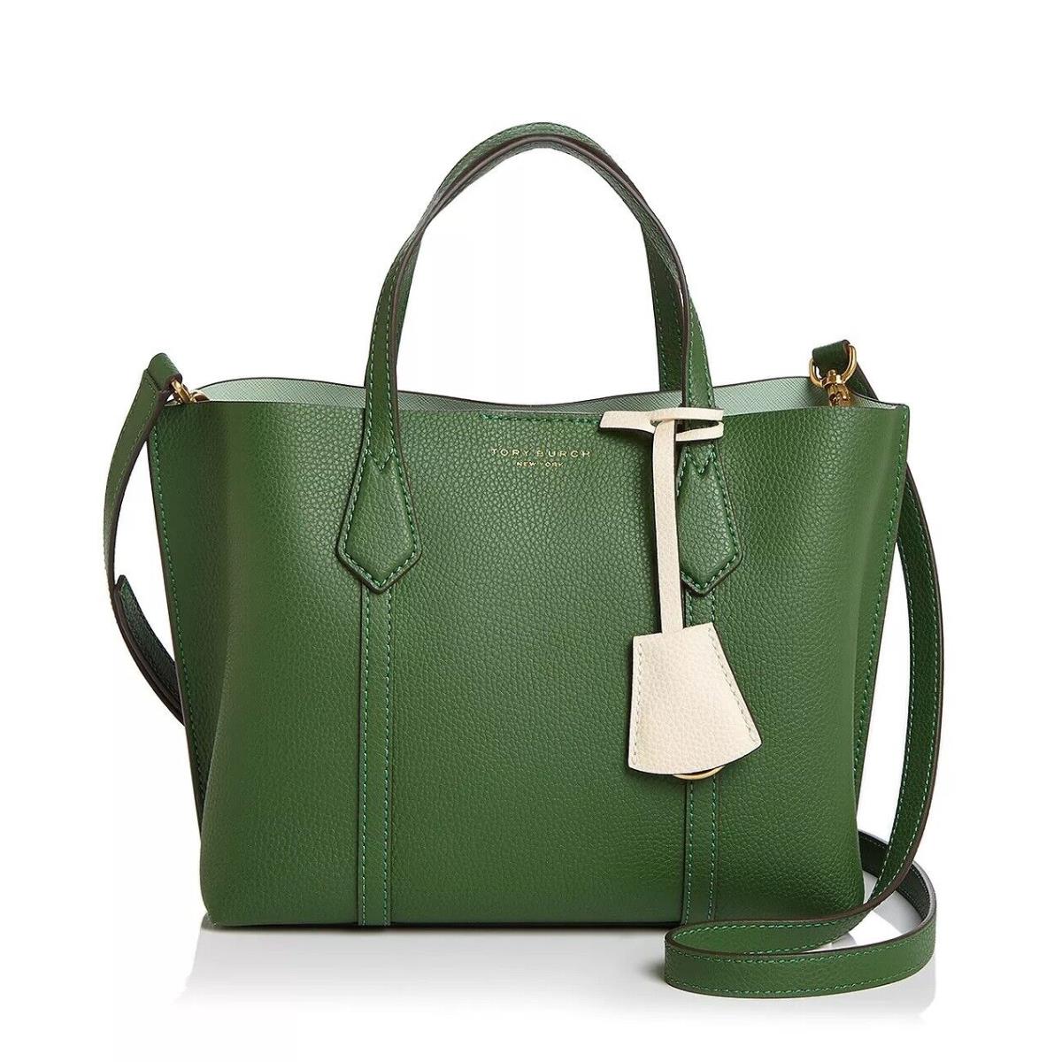 Tory Burch Perry Small Leather Satchel Crossbody Shoulder Bag Arugula Green