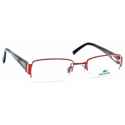 Lacoste LA12218 RE Red Semi Rimless Eyeglasses Womens RX 50-19-135