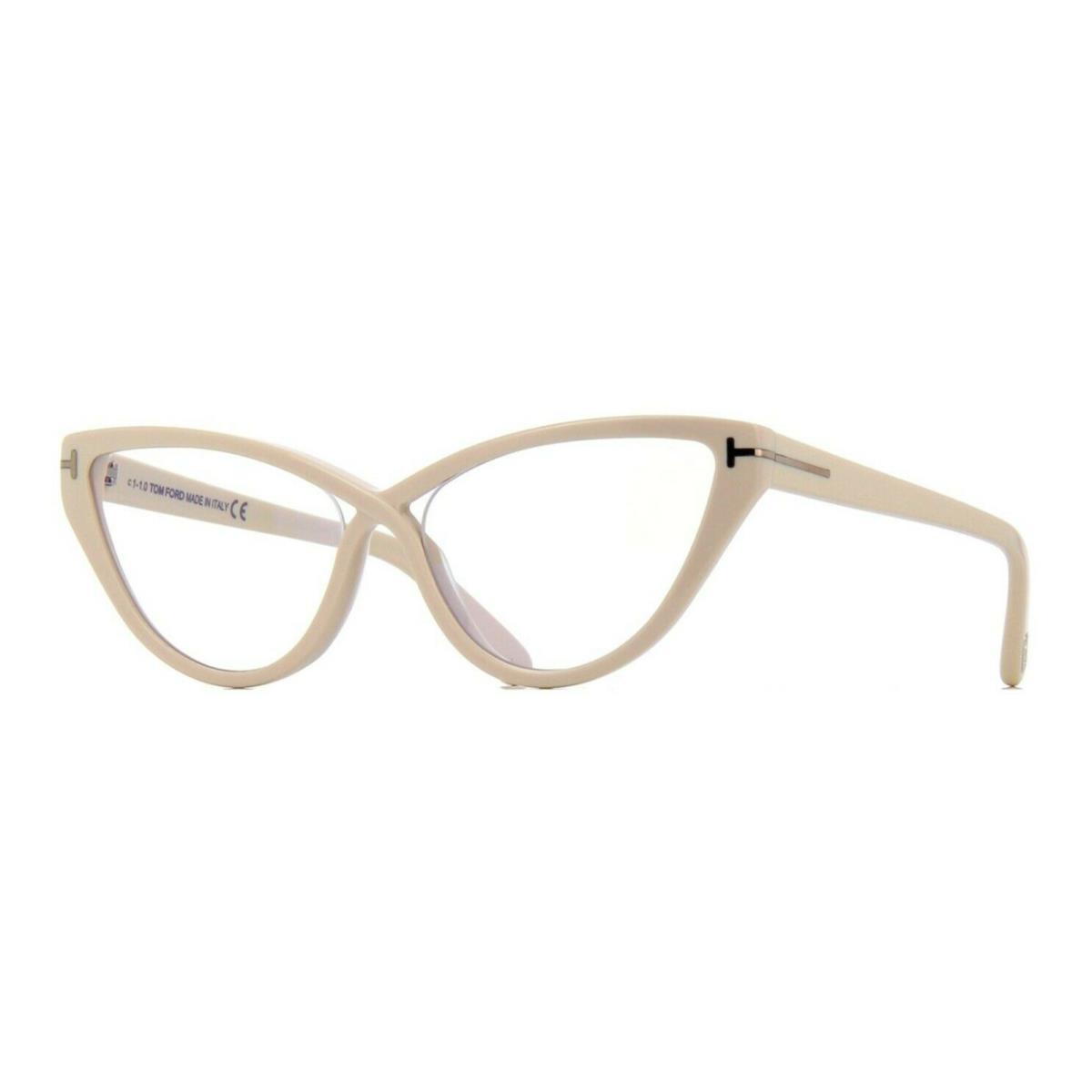 Tom Ford Classic Eyeglasses TF 5729-B 025 56-16 Ivory Gold Cat-eye Frames