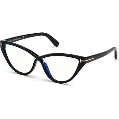 Tom Ford TF 5729-B Eyeglasses Color 001 Black with Blue Block Anti - Frame: Black