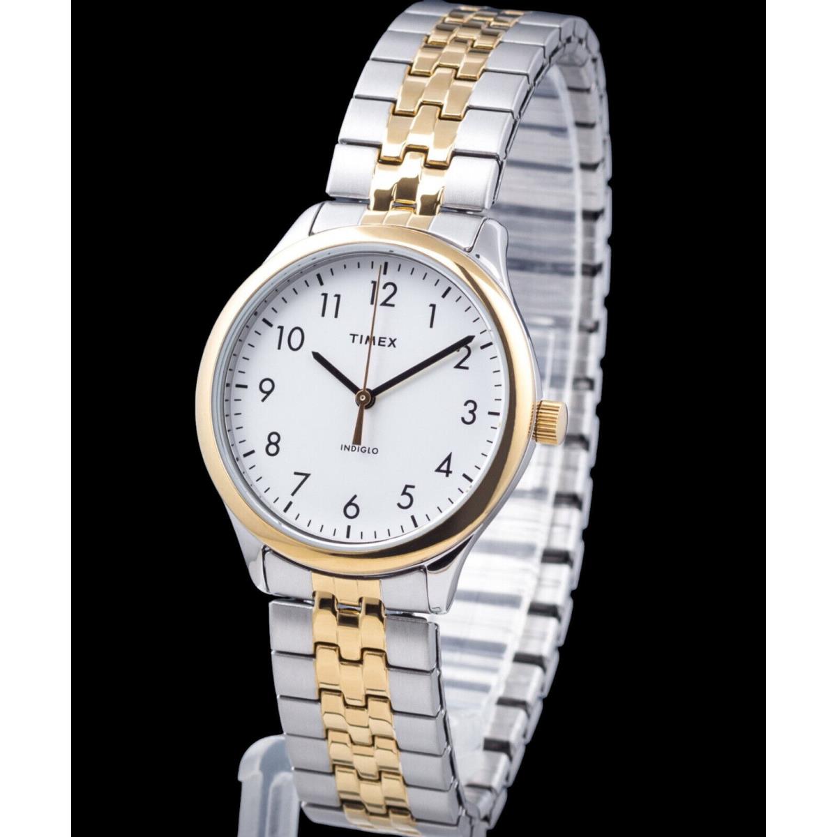 Timex Women Modern Easy Reader 32mm Case Indiglo Watch White Dial Expansion Band