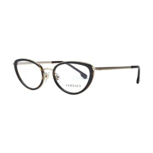 Versace VE1258 1440 52 Havana / Pale Gold Optical Eyeglasses