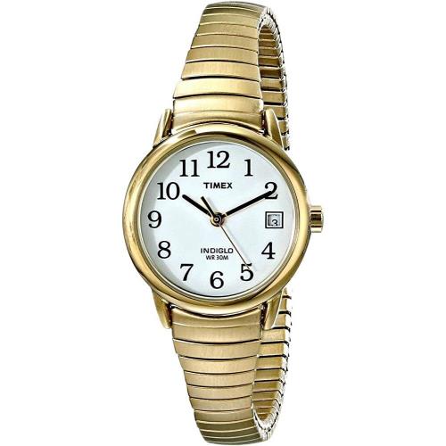 Timex Easy Reader Gold-tone Ladies Watch T2H351 - Dial: White