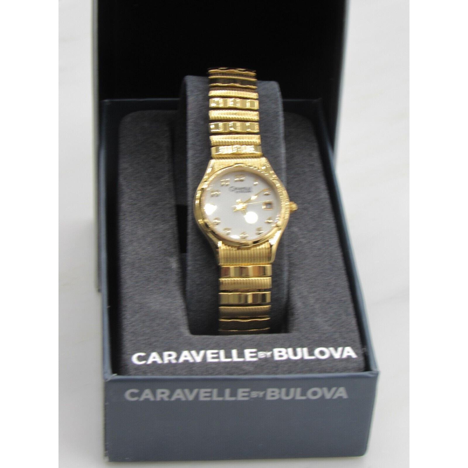 Caravelle watch  - White Dial, Gold Band, Gold Bezel 0